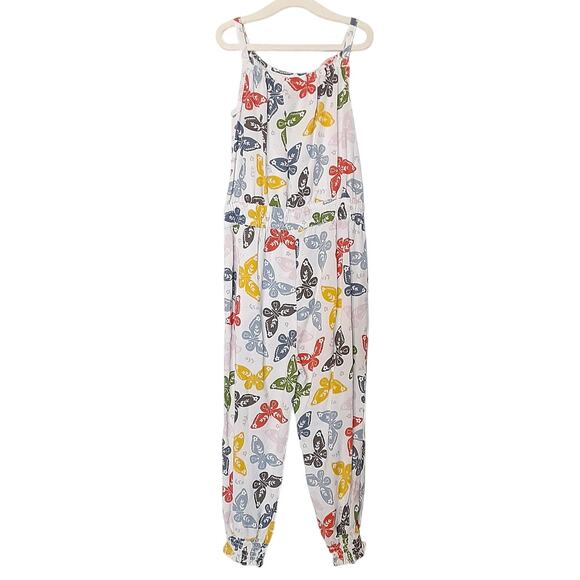 Mini Boden Butterfly Romper Tie Strap Jumpsuit Pockets Elastic Waist Girls 4/5 - Picture 2 of 12
